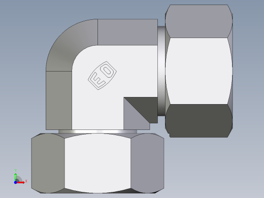 卡套式工业通用硬管接头EO_Swivel_nut_elbow_EW25S71前视缩略图