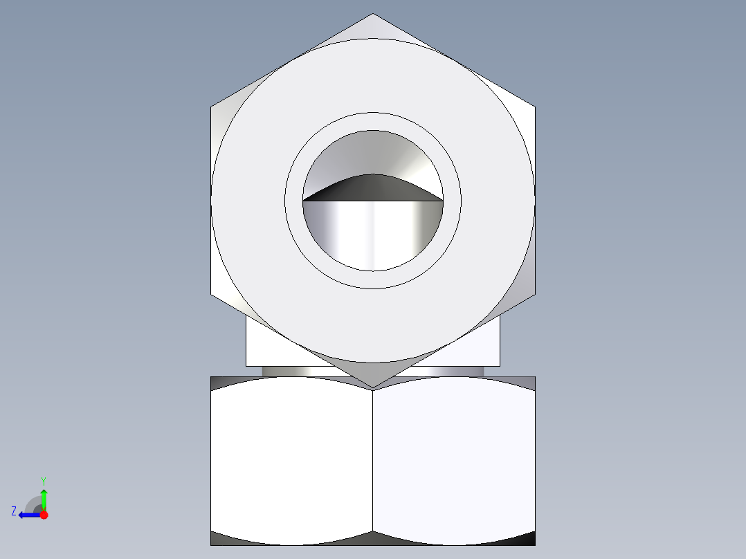 卡套式工业通用硬管接头EO_Swivel_nut_elbow_EW25S71右视图