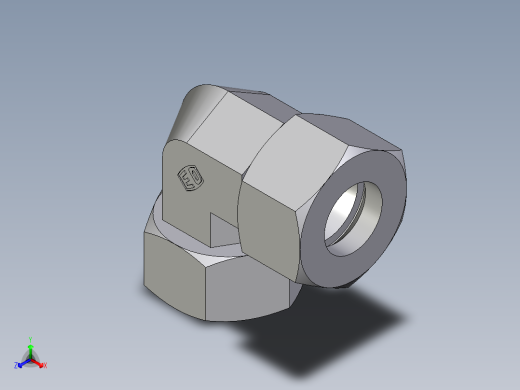 卡套式工业通用硬管接头EO_Swivel_nut_elbow_EW25S71正等轴测缩略图