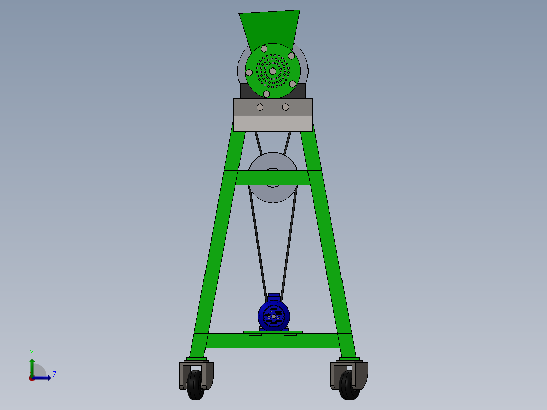 家禽饲料研磨机左视图