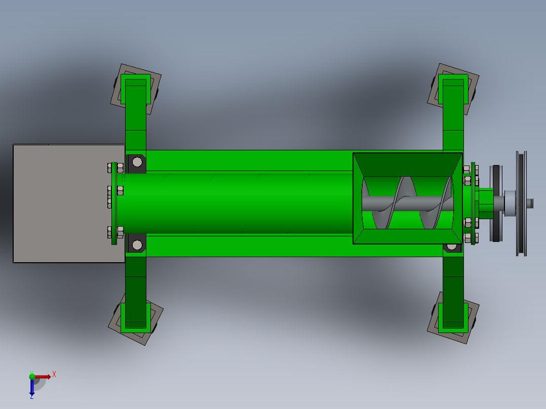 家禽饲料研磨机俯视图