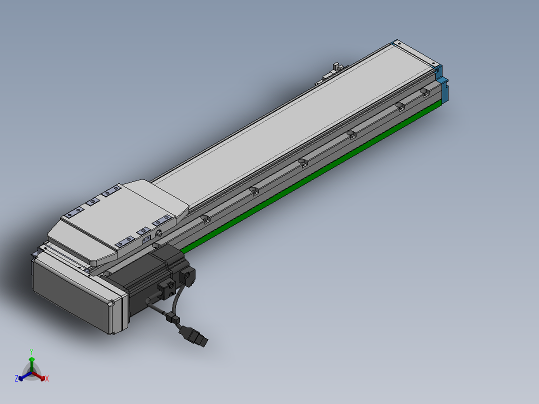 电动滑台模组SDH120左连模组（配台达400W电机）正等轴测图