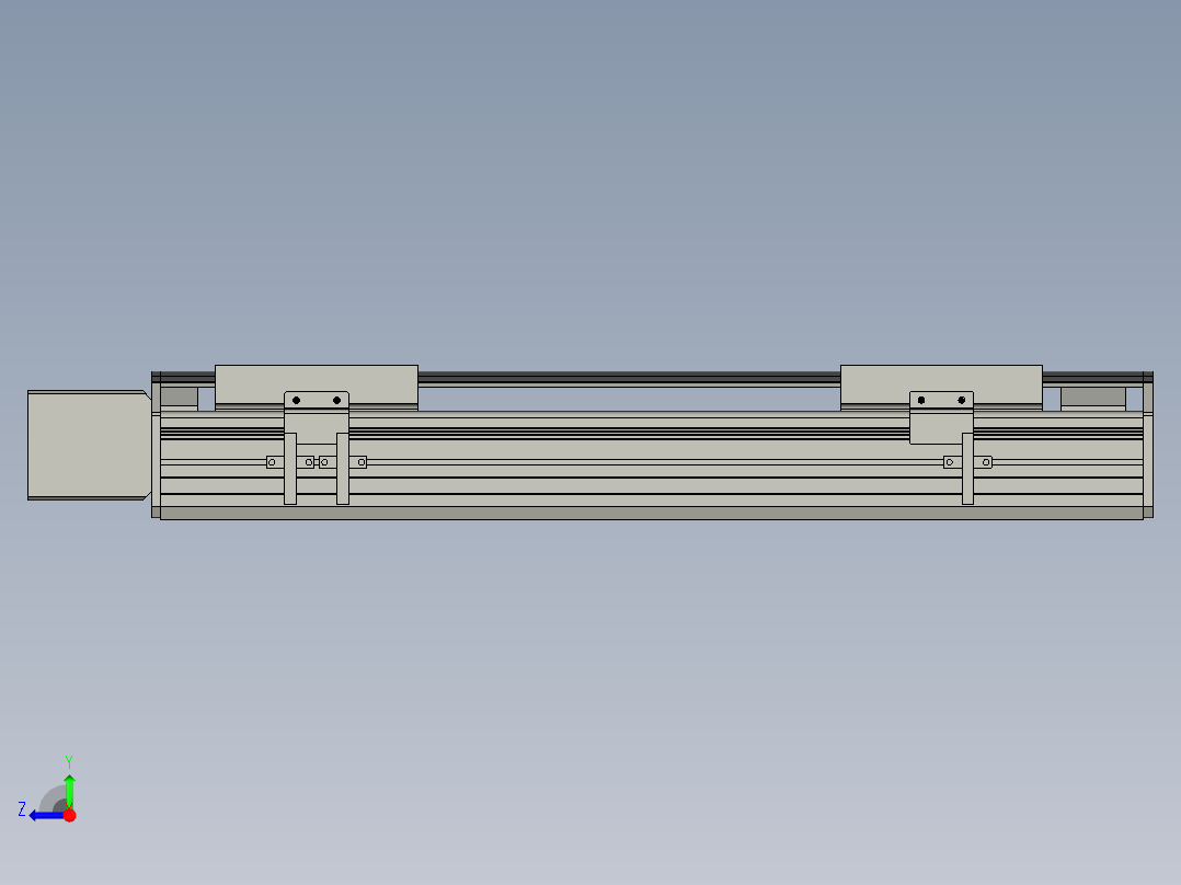 直线模组WG-LHB12-S300-R(B)设计图纸右视图