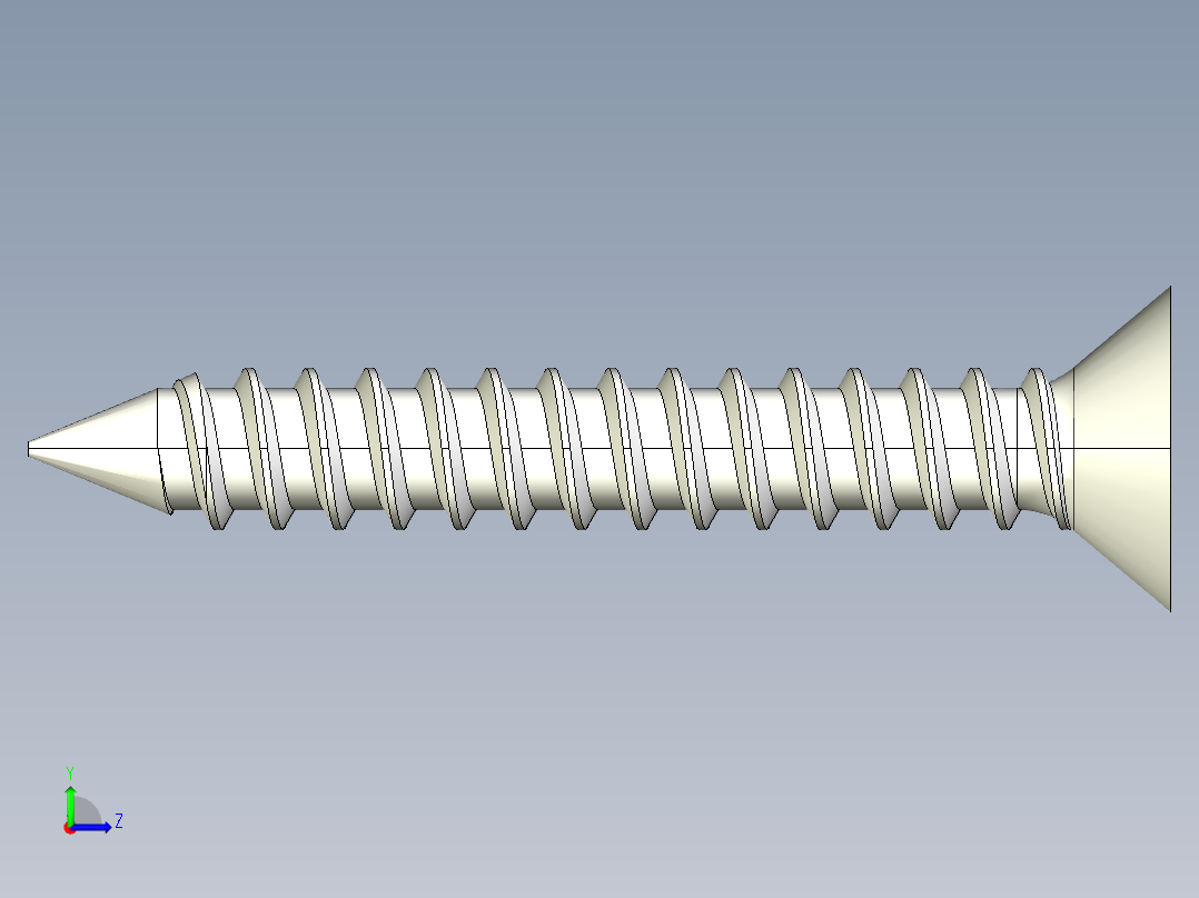 m3-13-to-40-沉头自攻螺丝-Screw M3 x 20 for Wood.STEP左视图