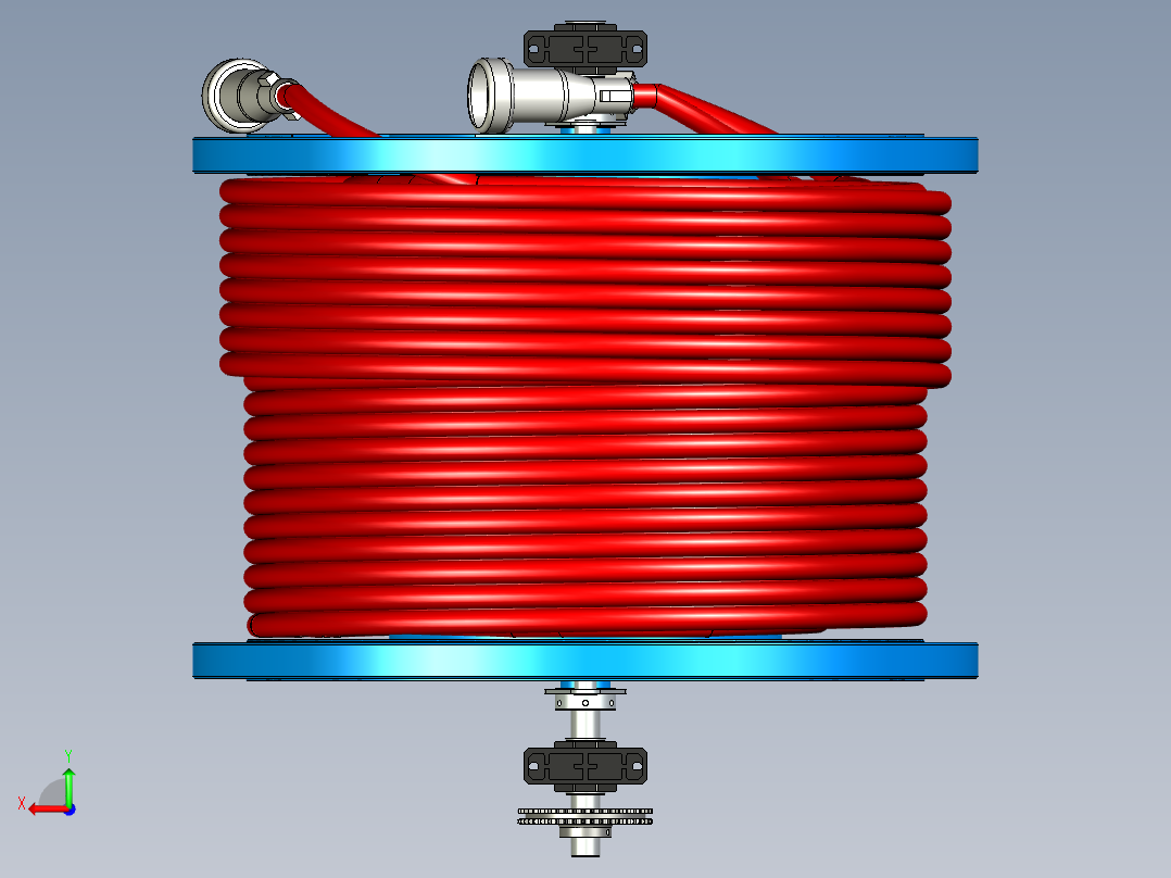 卷筒电缆后视图