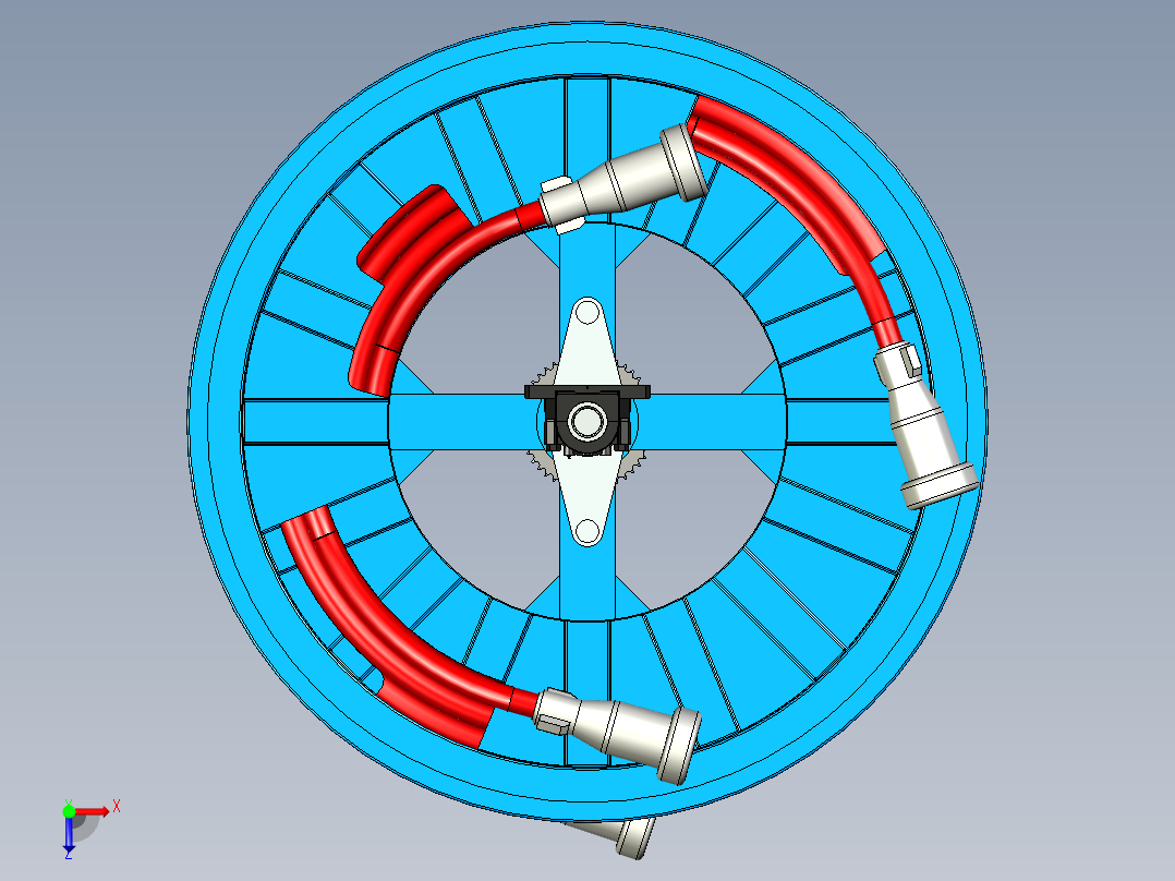 卷筒电缆俯视图