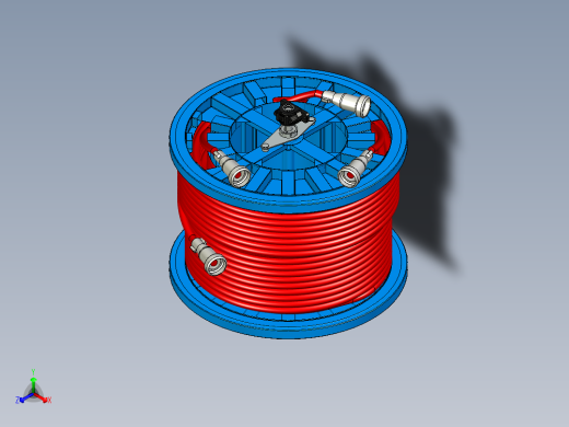 卷筒电缆正等轴测缩略图