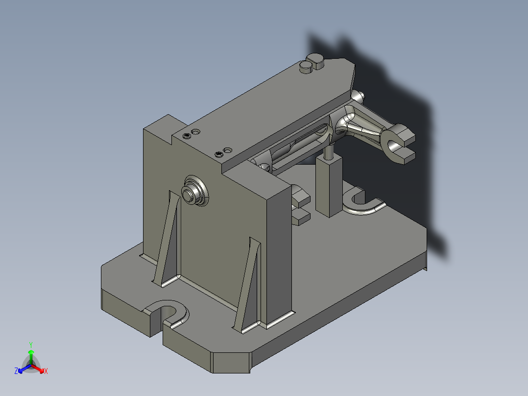 主离合器分离叉加工工艺规程及钻M10螺纹孔夹具设计【含三维proe】正等轴测图