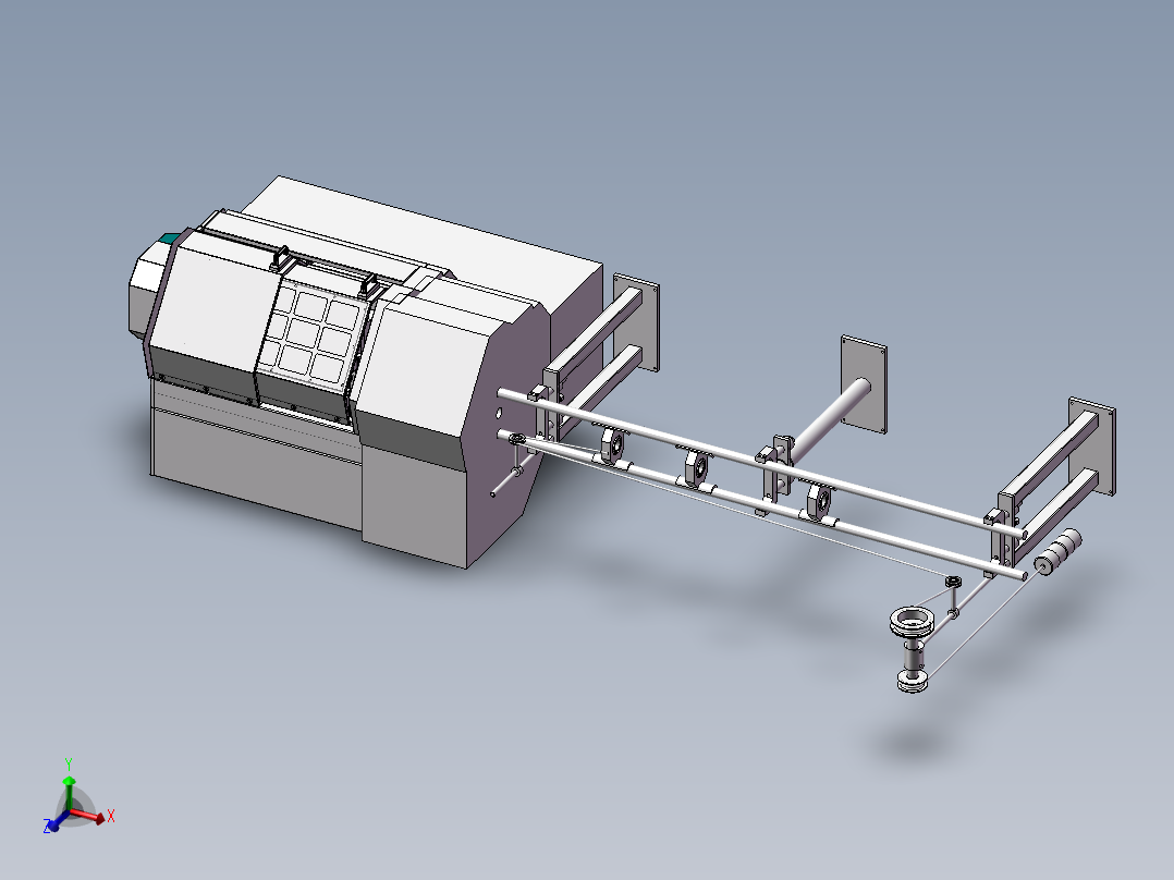 数控机床机械自动送料机主视图