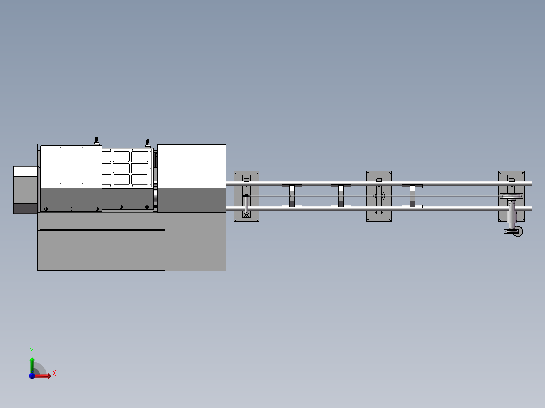 数控机床机械自动送料机前视图