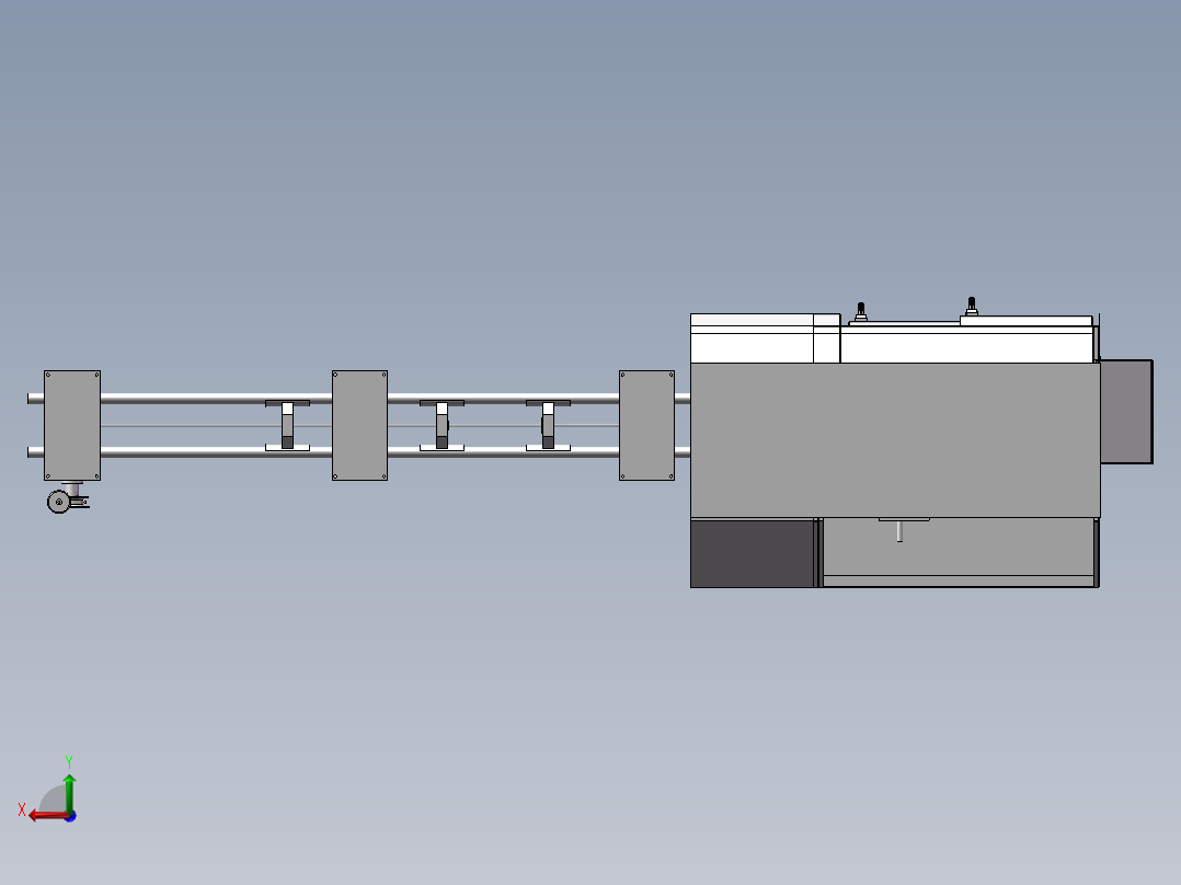 数控机床机械自动送料机后视图