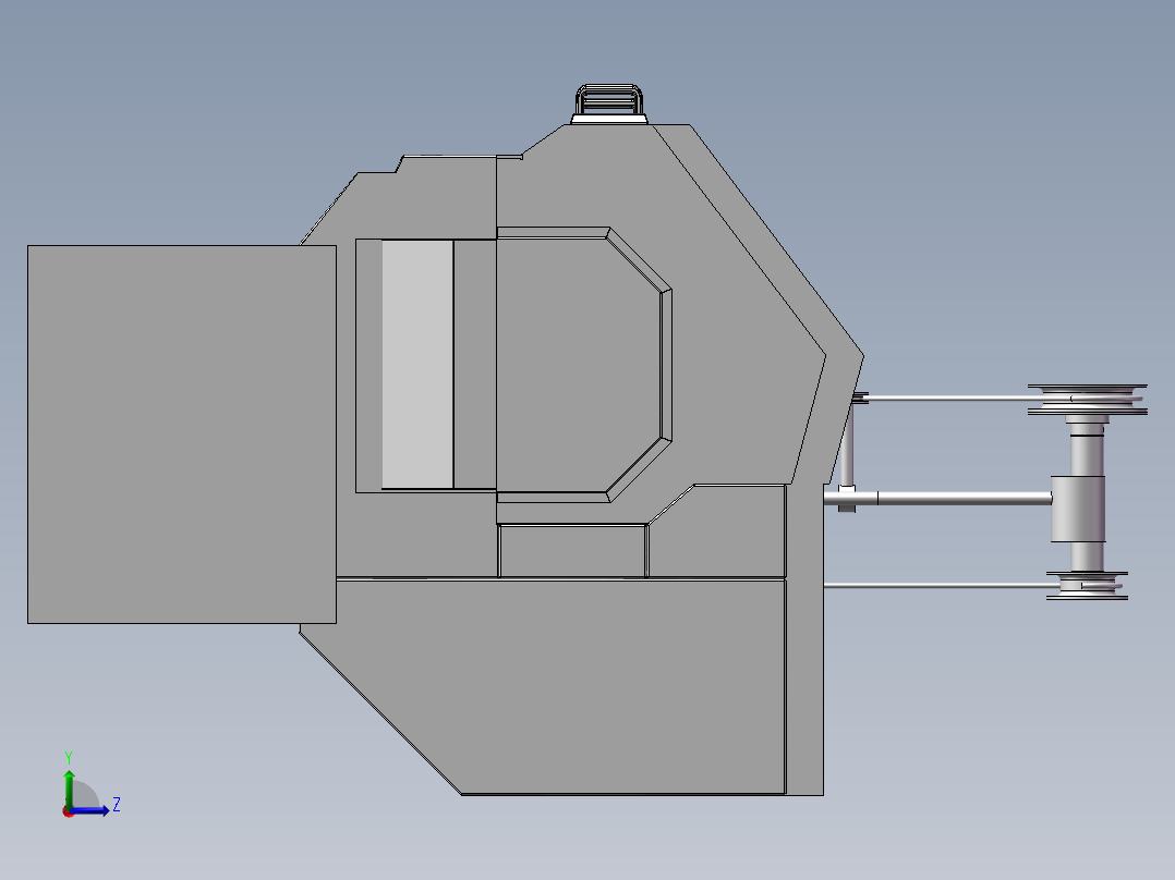 数控机床机械自动送料机左视图