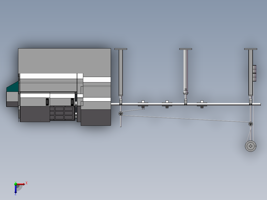数控机床机械自动送料机俯视图