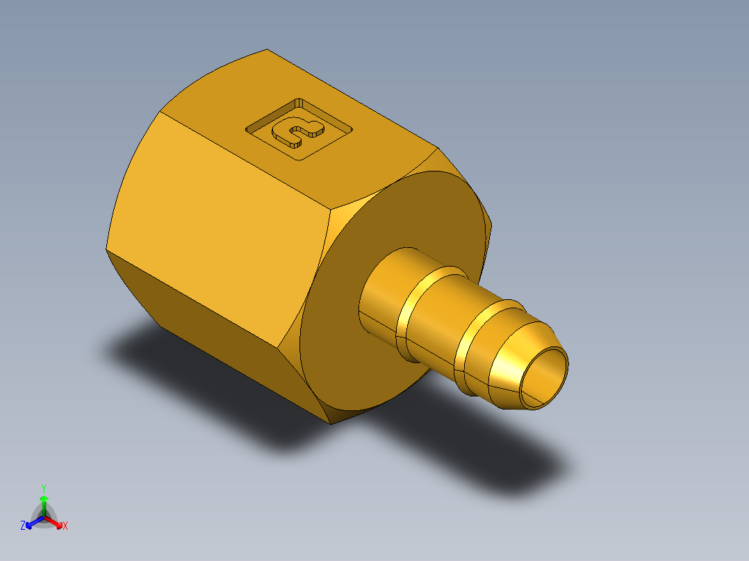 工业通用螺蚊管倒齿式工业硬管接头Female Connector 26-4-2主视图