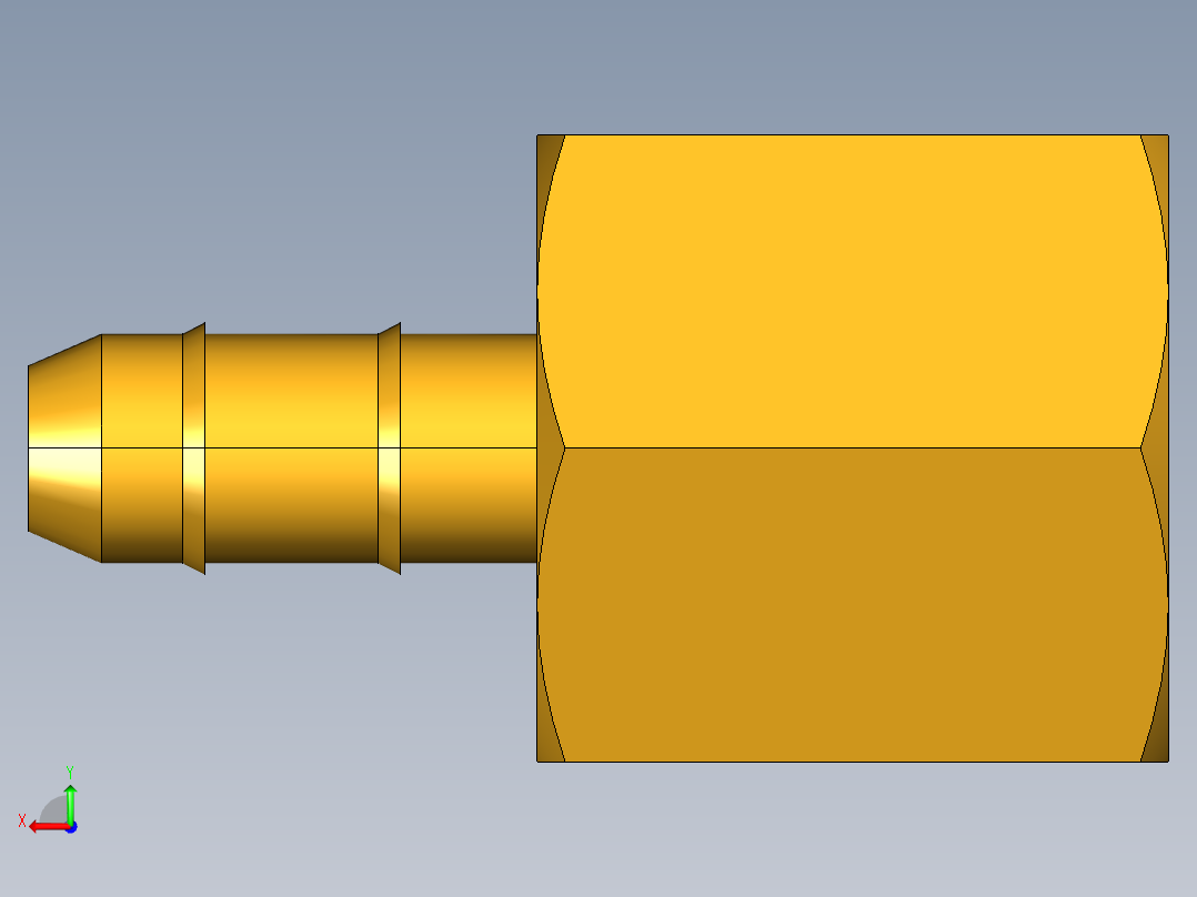 工业通用螺蚊管倒齿式工业硬管接头Female Connector 26-4-2后视图