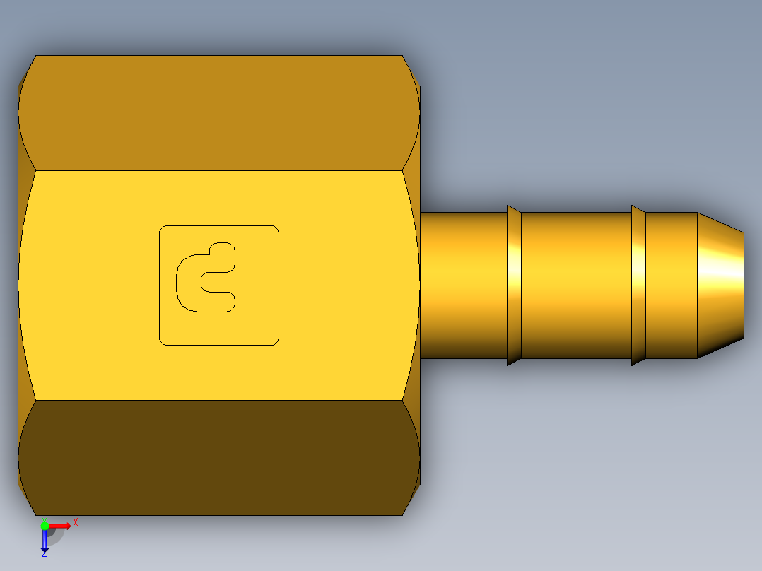 工业通用螺蚊管倒齿式工业硬管接头Female Connector 26-4-2俯视图