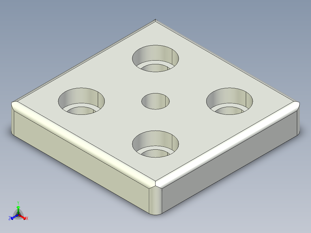 型材-KJN 90X90 FOOT PLATE KJN90X90FP正等轴测图