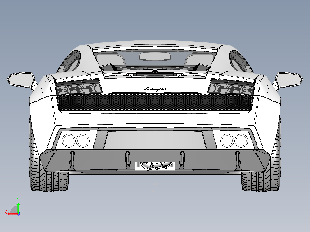 兰博基尼后视图