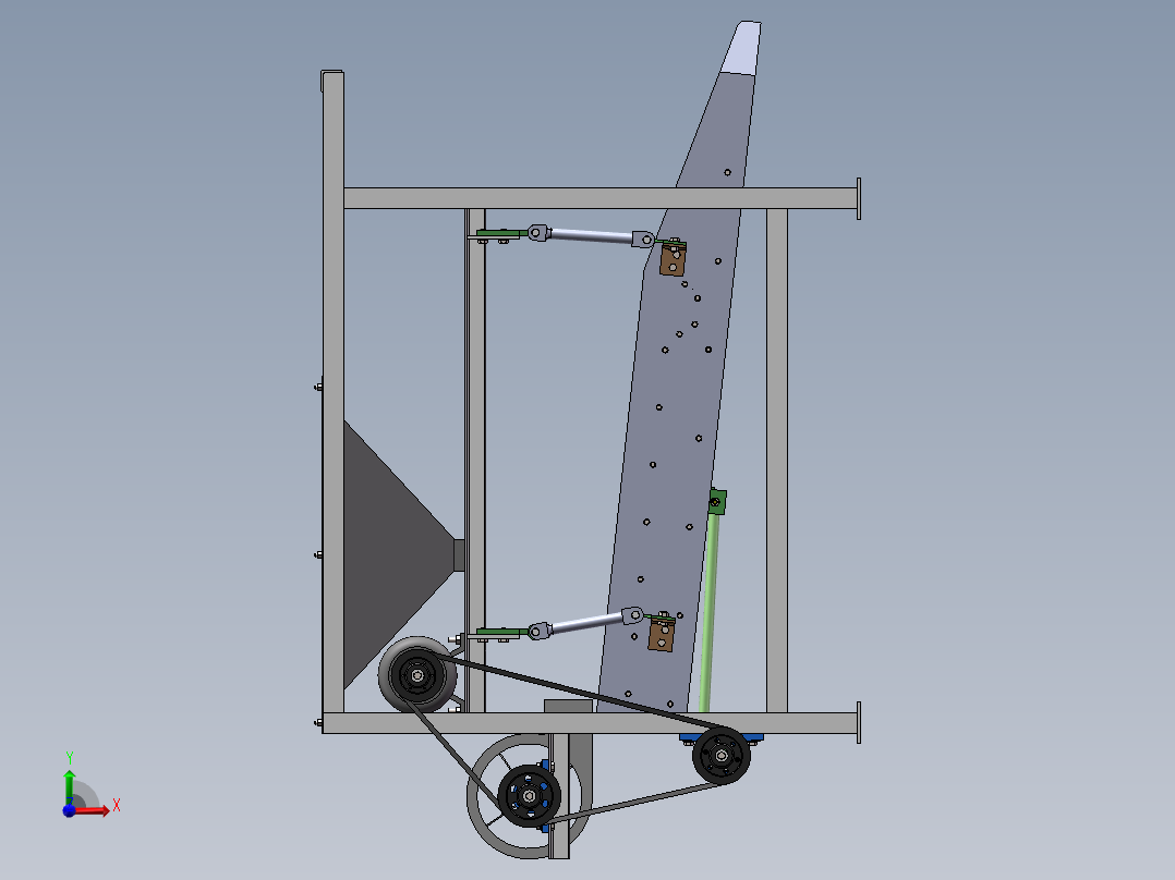 油葵筛选机（sw20可编辑+工程图）前视图