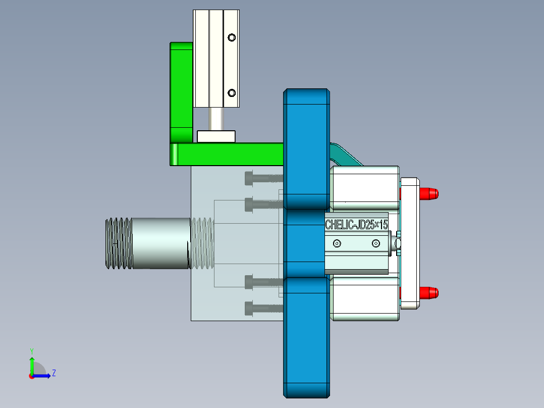 音响外壳CNC铣内腔治具模型左视图