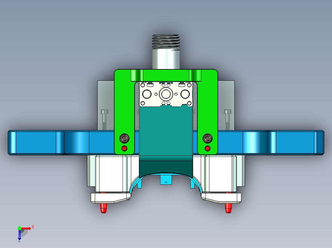音响外壳CNC铣内腔治具模型俯视图