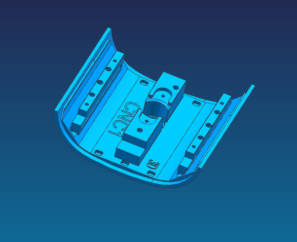 音响外壳CNC铣内腔治具模型
