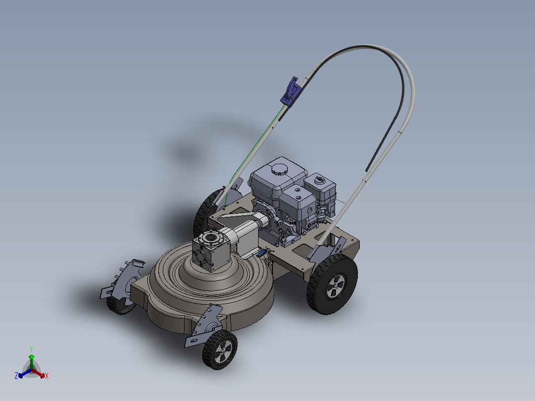除草机正等轴测图