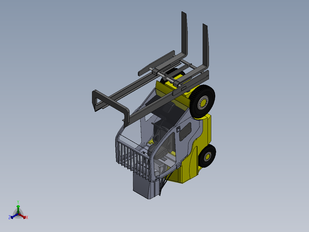 叉车、 空调叉车 SW正等轴测图