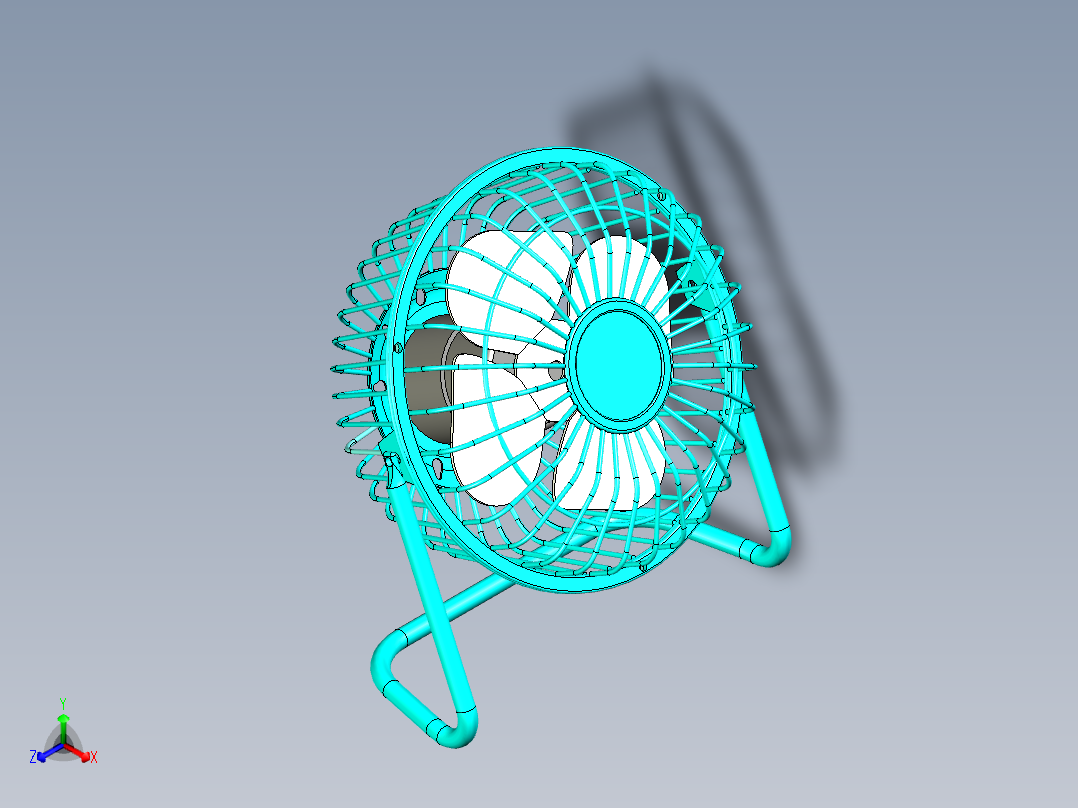 办公小风扇正等轴测图