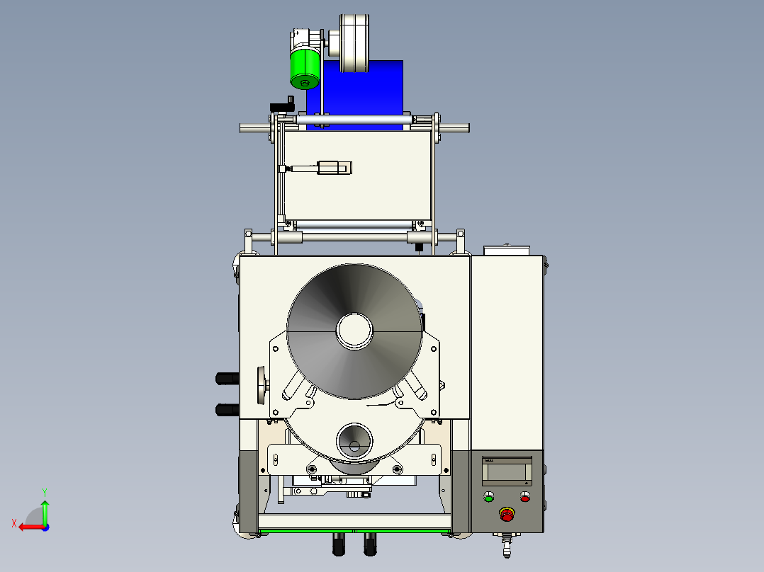 带加料器的 VFFS 机器设计后视图