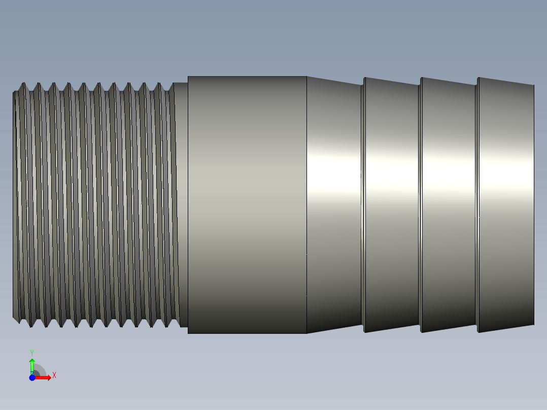 螺纹管水管接头-直通 DN20前视图
