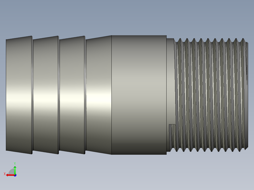 螺纹管水管接头-直通 DN20后视图