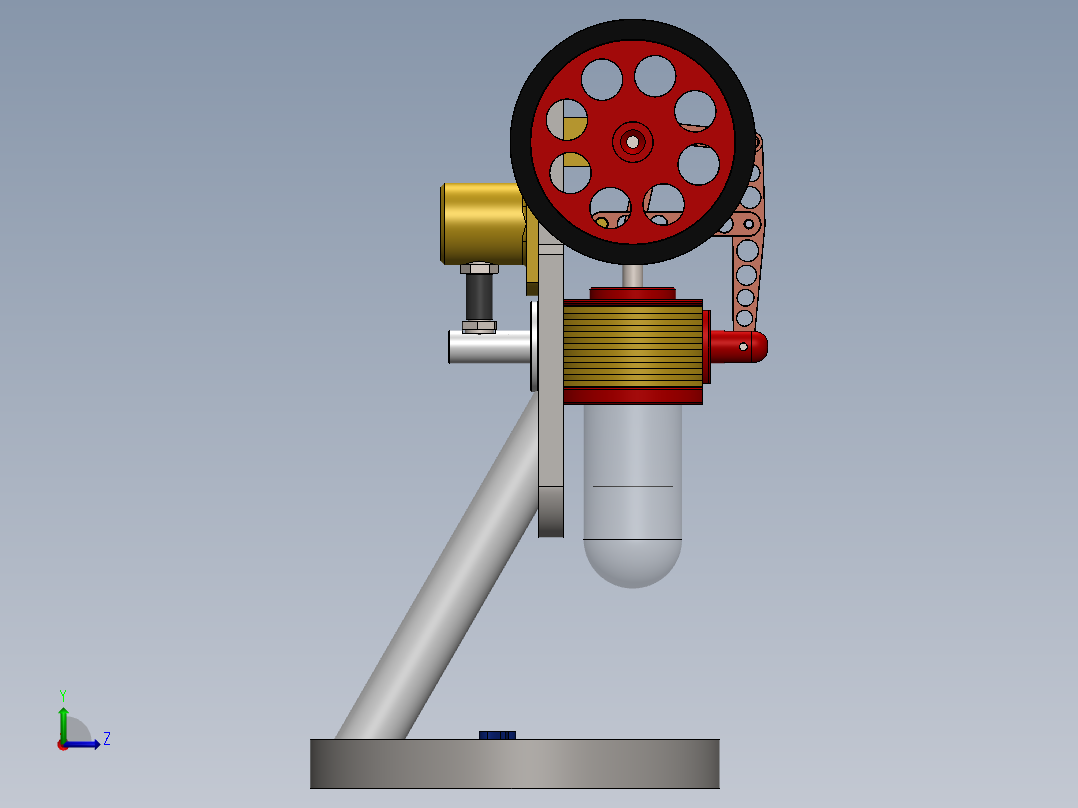 斯特林发动机vertical-stirling-engine-12 2 SW左视图