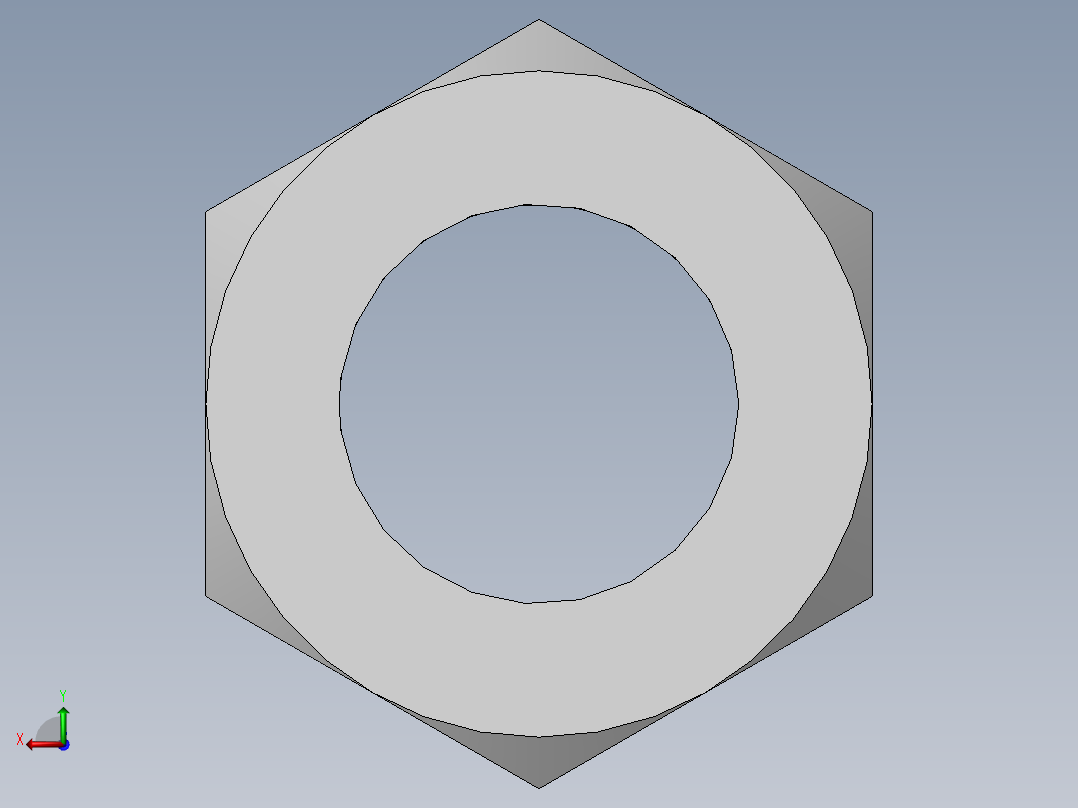 GB╱T 6170-2000[1型六角螺母 A级和B级M6]后视图