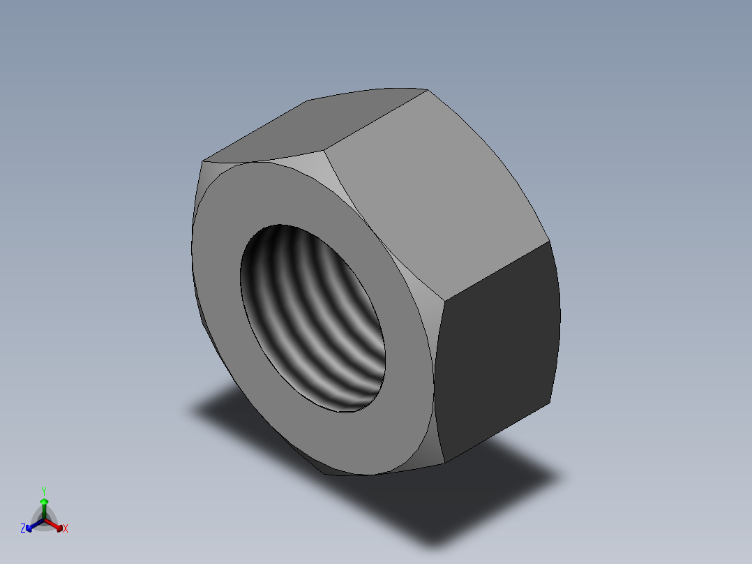 GB╱T 6170-2000[1型六角螺母 A级和B级M6]正等轴测图