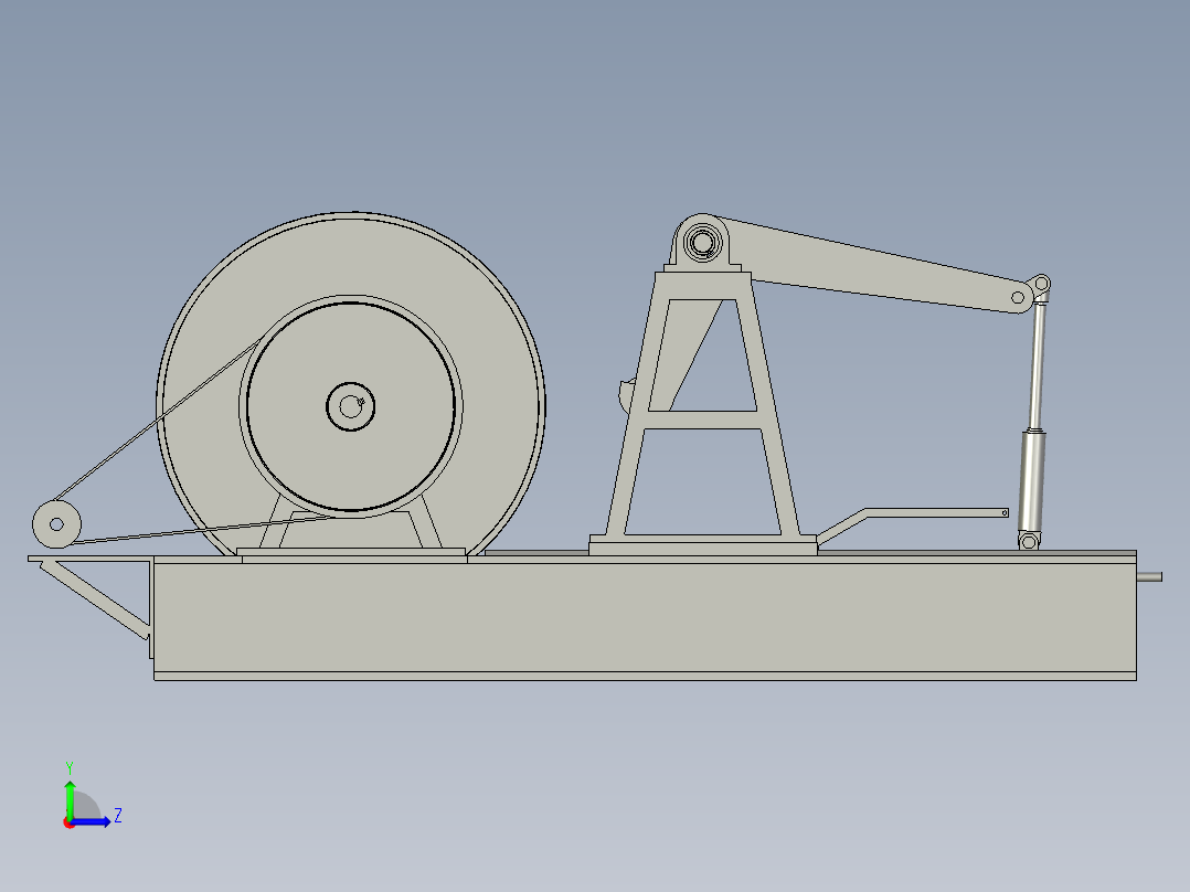 驱动装置和轮胎测试装置左视图