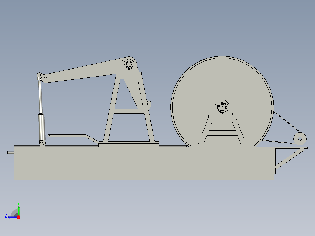 驱动装置和轮胎测试装置右视图
