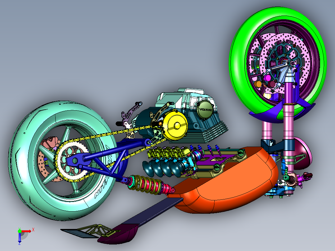 本田中排量运动街车俯视图