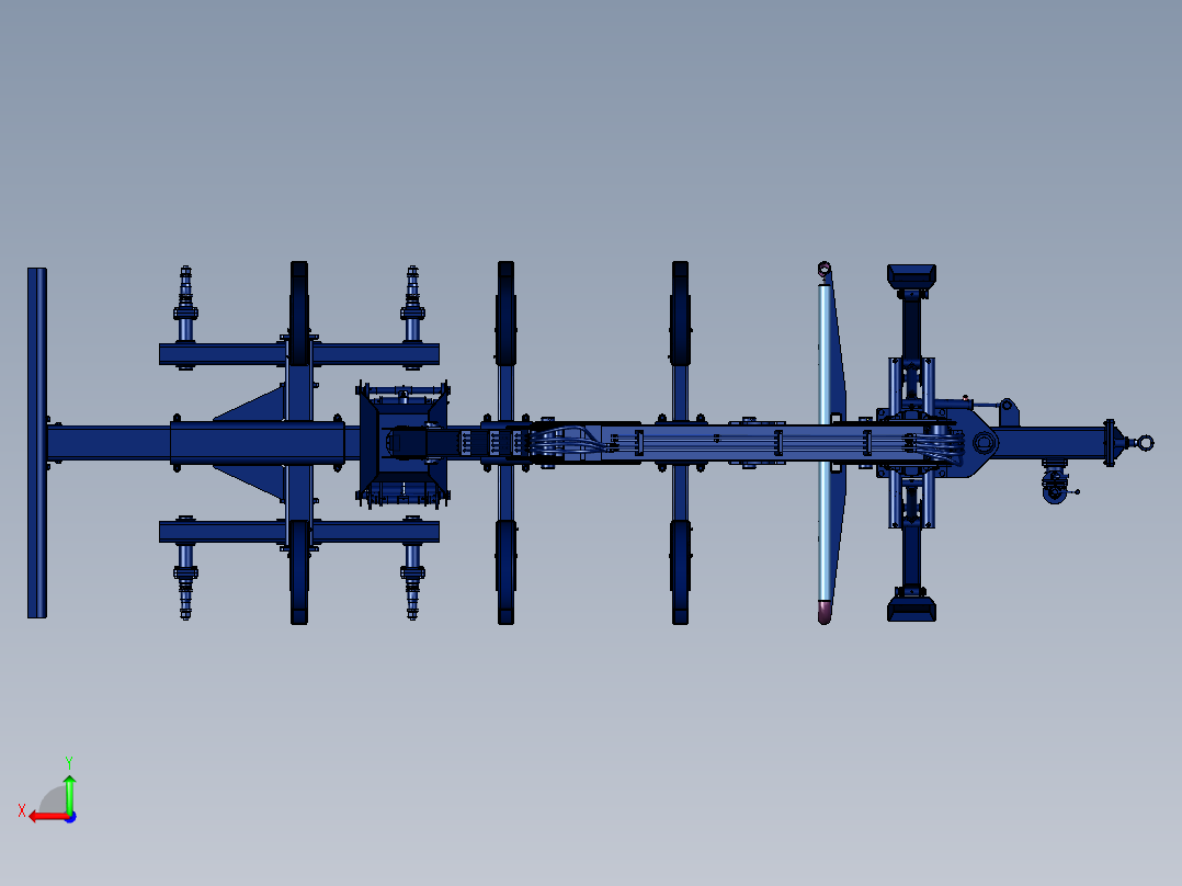 平衡轴山地简易集材拖车后视图