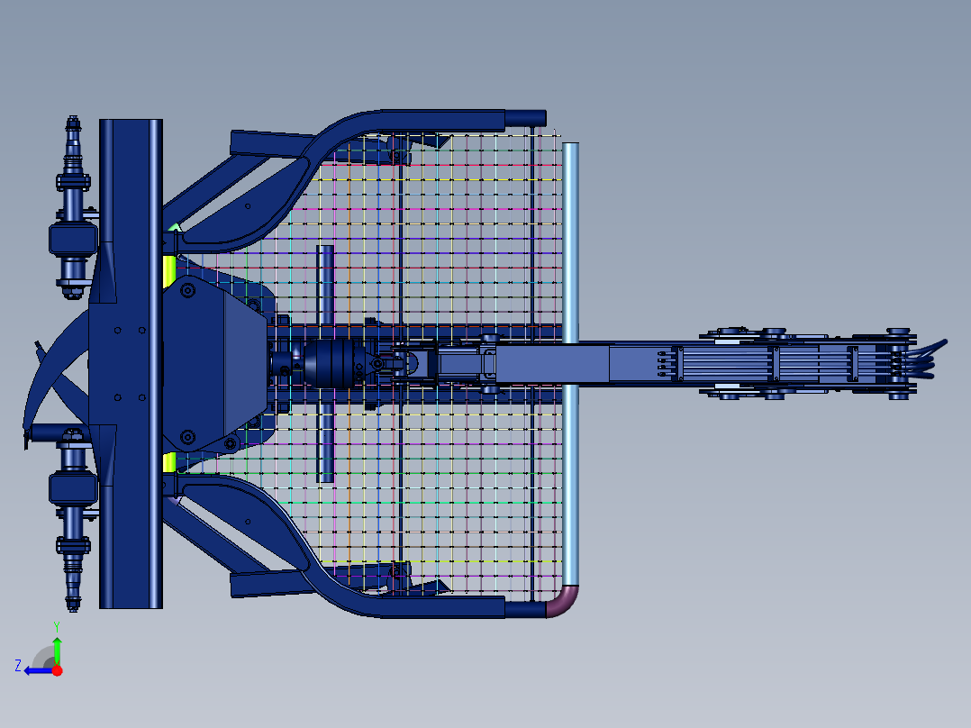 平衡轴山地简易集材拖车右视图