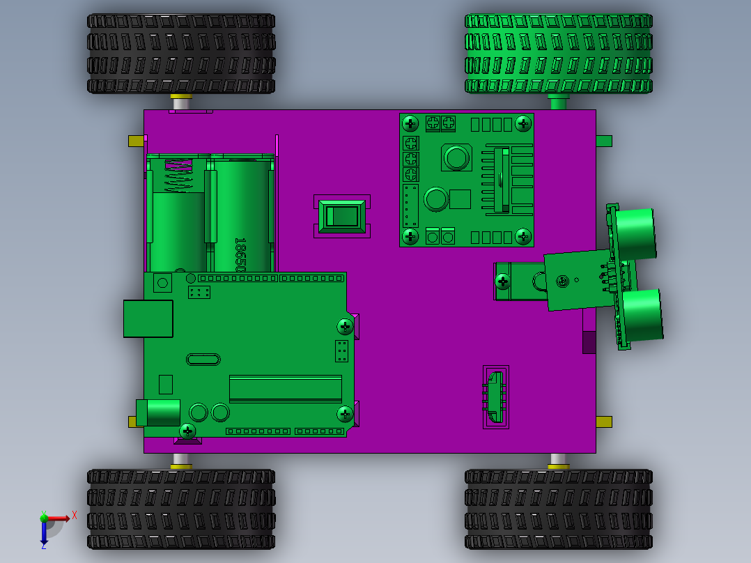 Arduino车载蓝牙俯视图