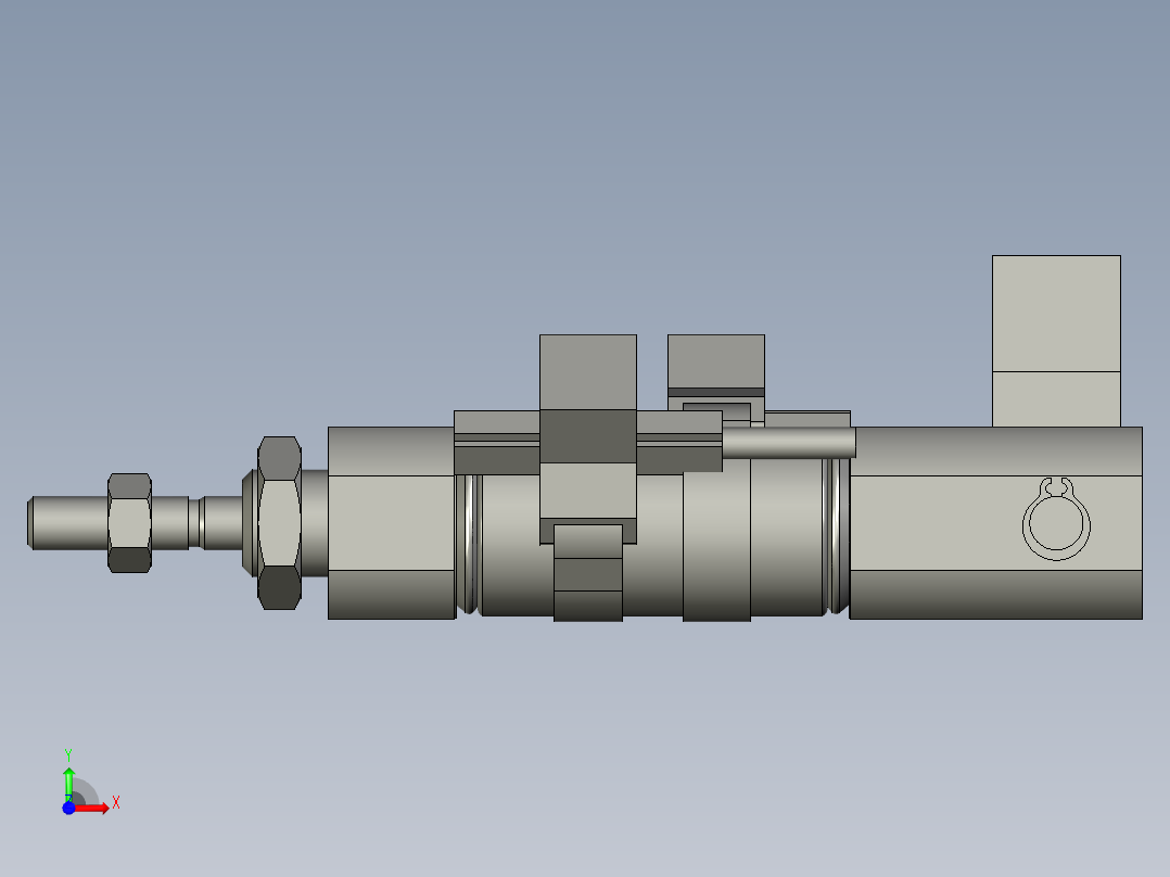 笔形气缸PB16x10SCBCJ+CMSG-2前视图