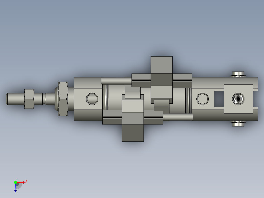 笔形气缸PB16x10SCBCJ+CMSG-2俯视图