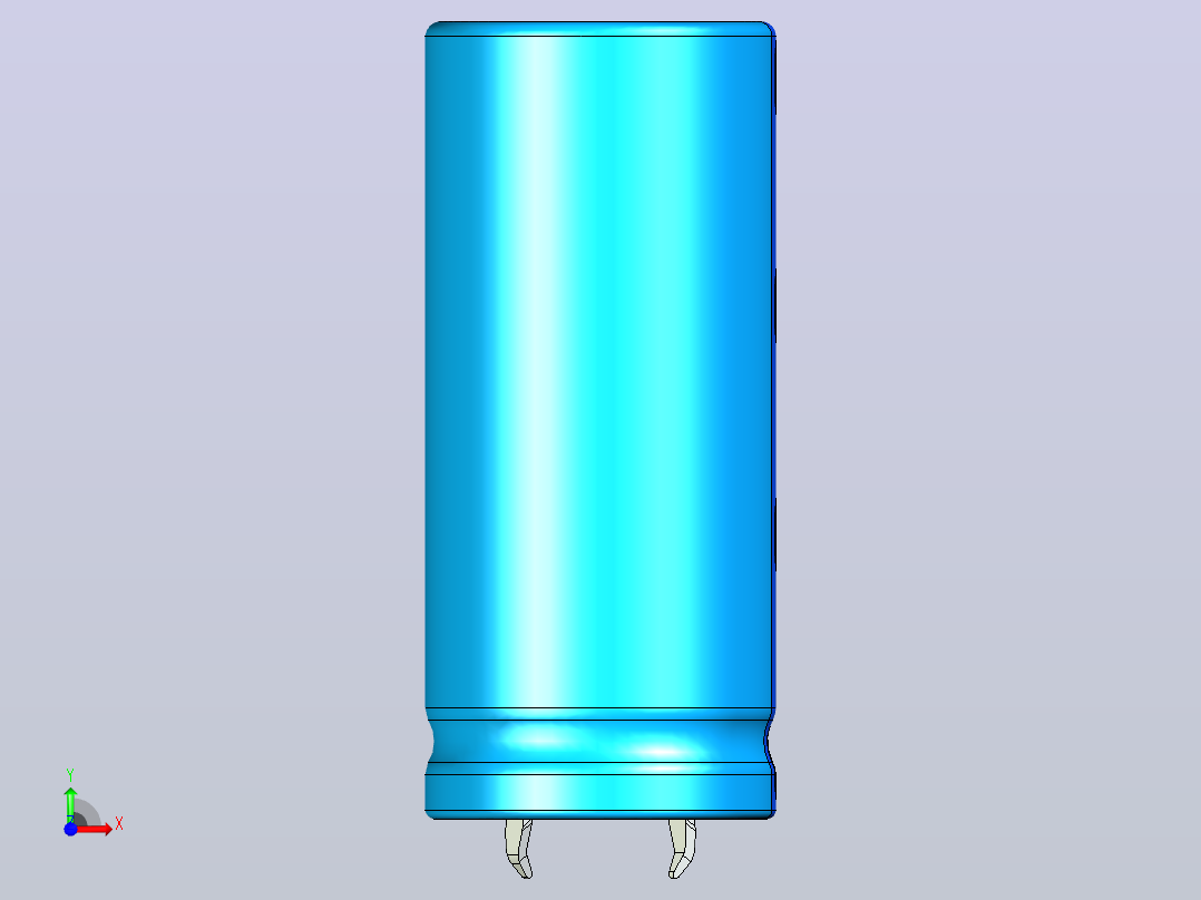 22 x 50蓝色BLUE1底片电解电容器前视图