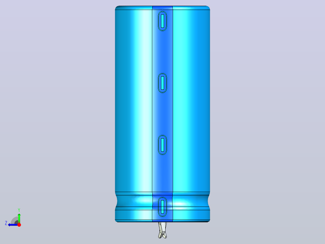 22 x 50蓝色BLUE1底片电解电容器右视图