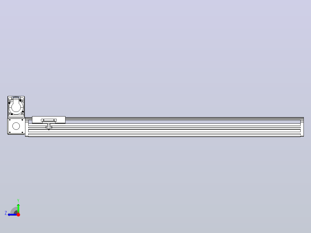 皮带直线轴半封闭可选导轨TPA-HNB-140D-120-L850-LU-Y-P40-N3右视图