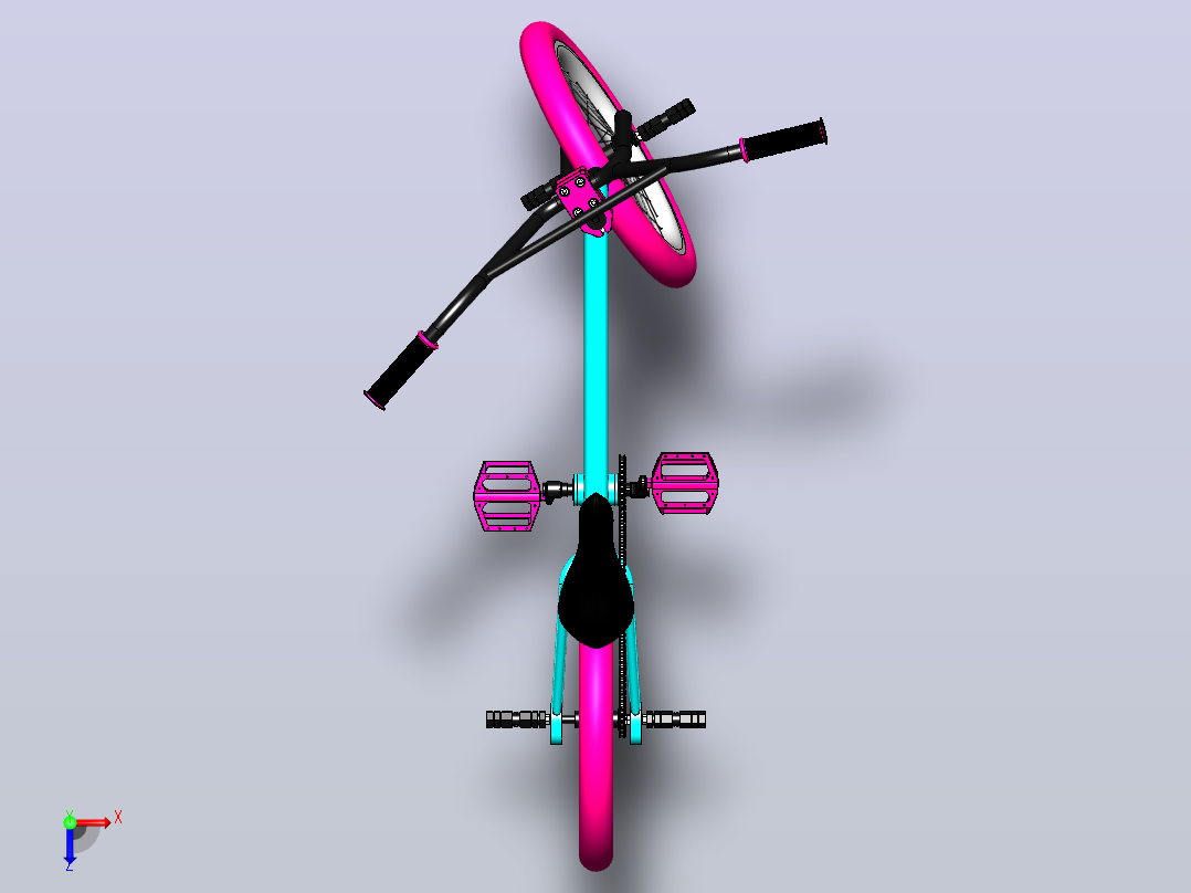 BMX 自行车俯视图