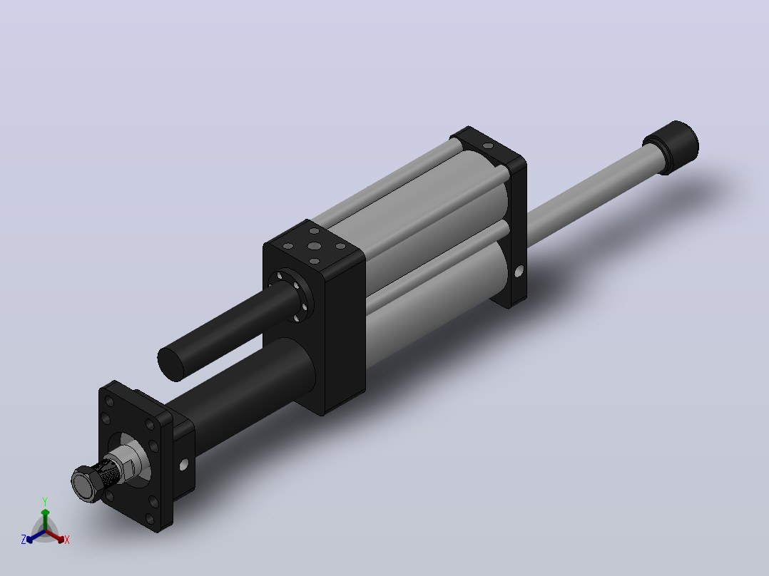 MPTD-3T系列可调型[MPTD-63-150-10-3T-50-M2-S1-0°]可调型气压增压缸正等轴测图