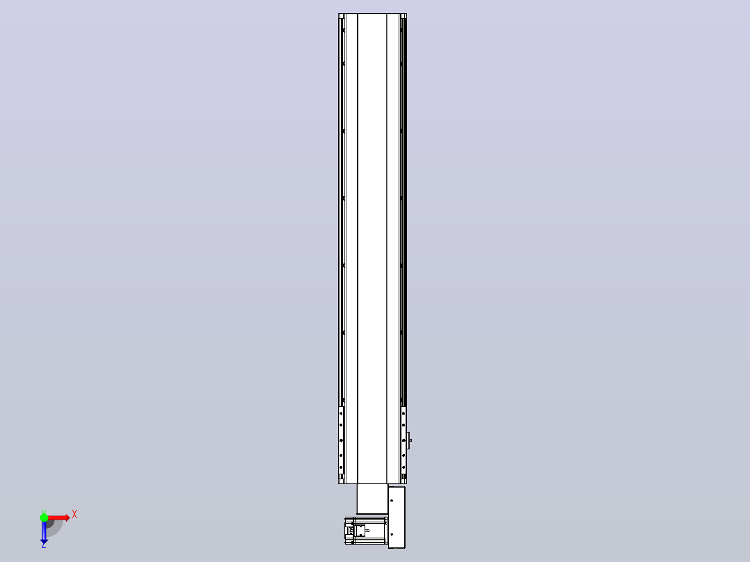 皮带直线轴半封闭可选导轨TPA-HNB-202D-140-L1050-MR-C-P75-N3俯视图