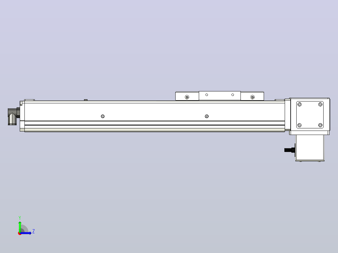 SCM10-250-LD滚珠花健、支撑座、滚珠丝杠、交叉导轨、直线模组左视图